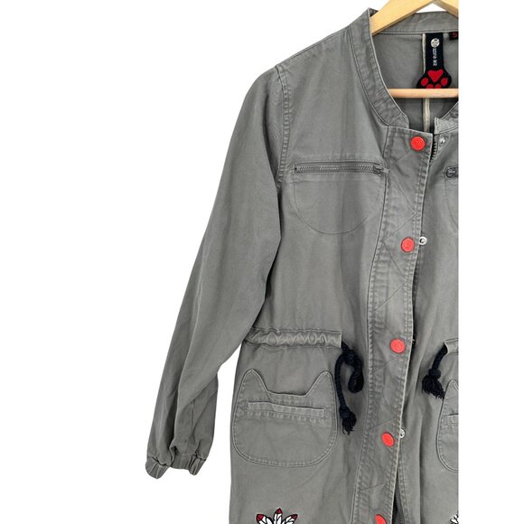 Azona A02 Meow Meow Utility Coat Womens Size S Cat Neutral Eclectic‎ Urban - Picture 7 of 11